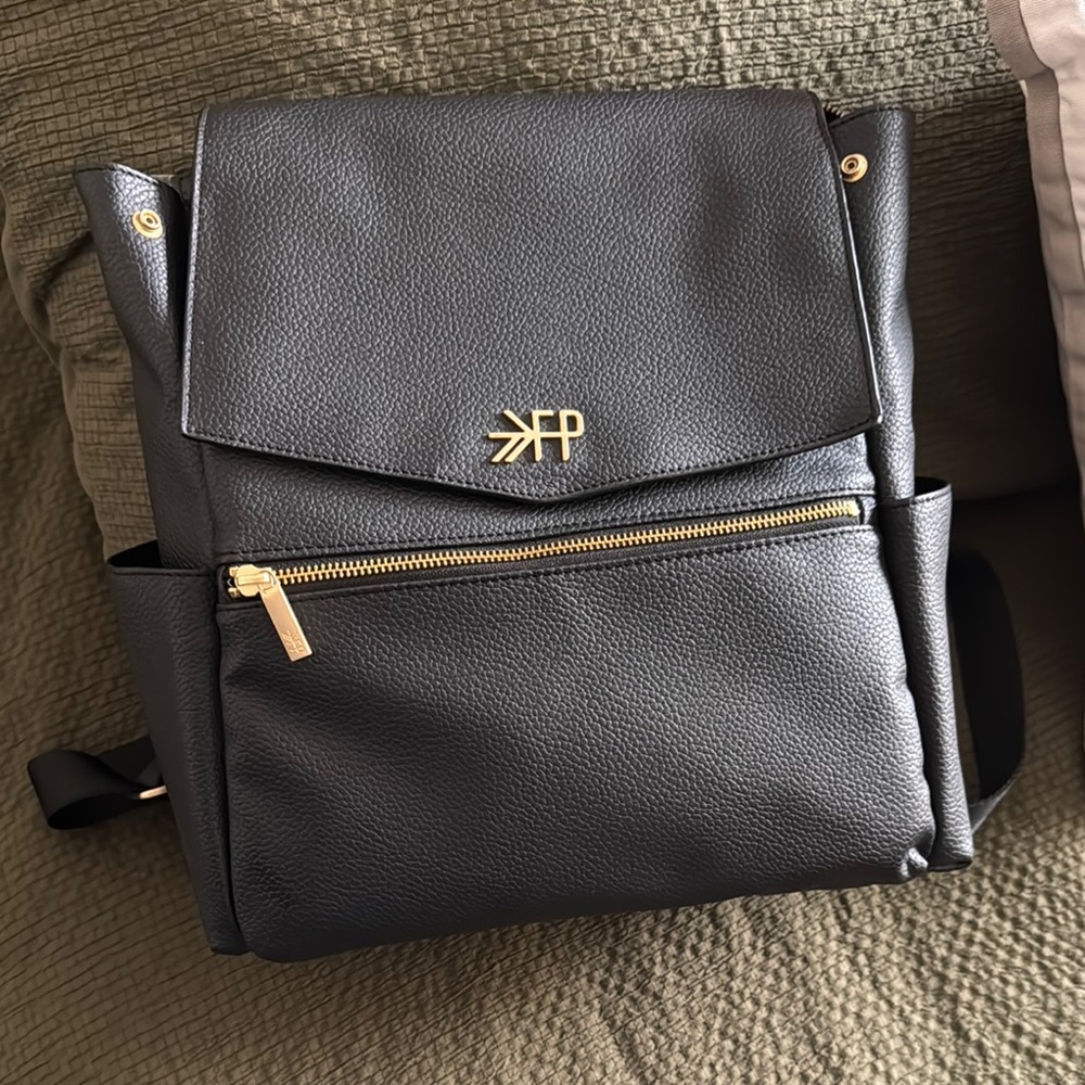 FP Black Leather Backpack